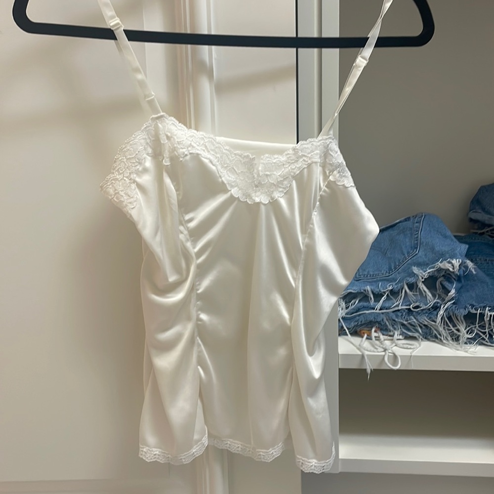 Vintage silk & lace top